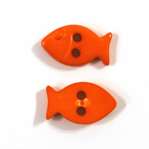 Kinderknopf Fisch orange rot