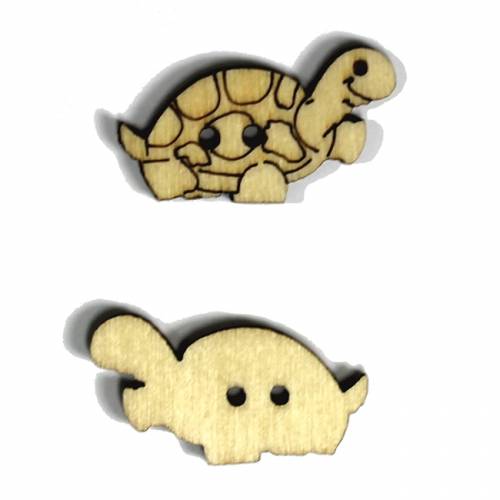 Schildkröten-Kinderknopf aus Holz