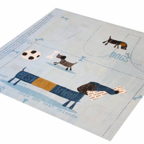 Panel Tasche zum Selbernähen, Taschen-Vordruck Hunde-Motiv