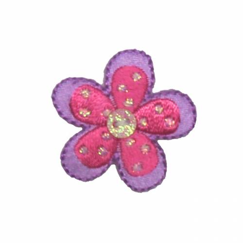 lila mit rosa Blumen-Applikation