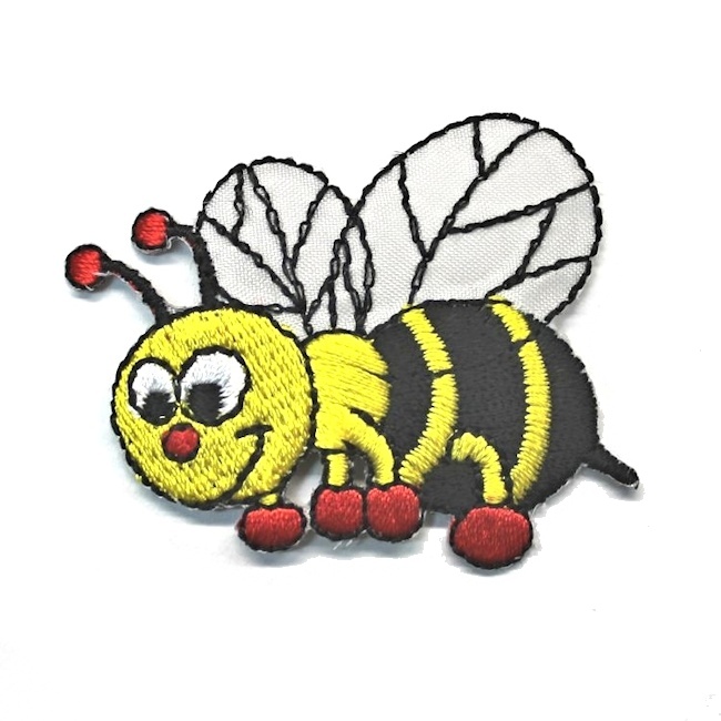 Aufbügler Aufnäher Größe: 2,3 x 2,5 cm Bügelbild Biene Tier 